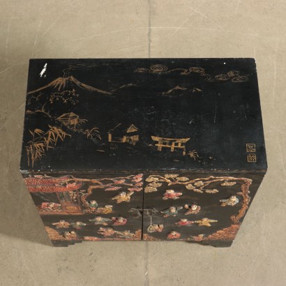 Small Chinoiserie Cupboard Lacquered Wood 20th Century