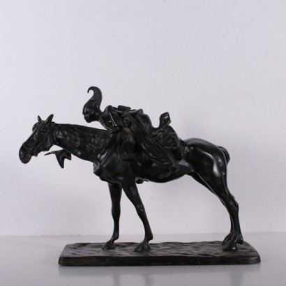 Soldat auf dem Pferd Bronze Italien XIX-XX Jhd