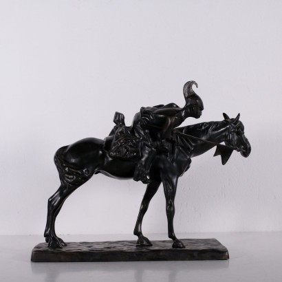 Riding Soldier bronze sculpture 19th-20th century