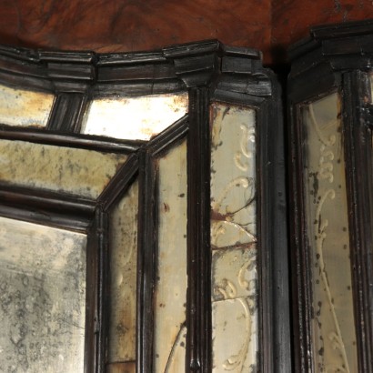 Big Trumeau with Mirrors Walnut Slab Italy 20th Century