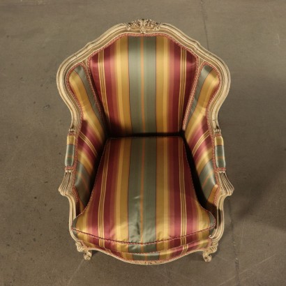 Armchair with Puff du Chaise brisée lacquered Wood 20th century