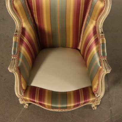 Armchair with Puff du Chaise brisée lacquered Wood 20th century