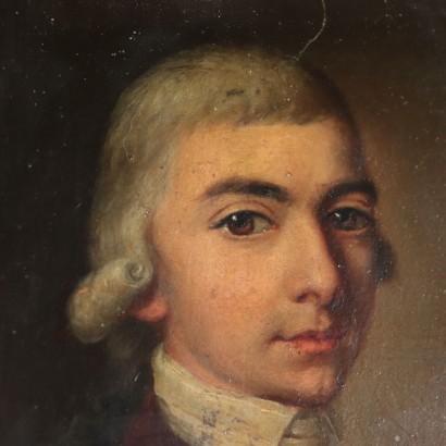 Portrait d'un Monsieur Huile sur Plaque Métallique Début '800