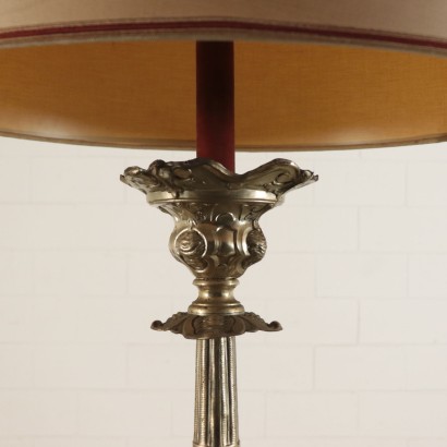Floor Lamp-Candelstick Metal and Velvet Beginning of 20th Century