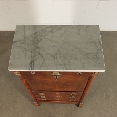 Secretaire Walnut and Marble Late 19th Century