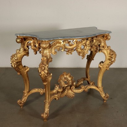 Console with Mirror Gilded Wood 19th Century