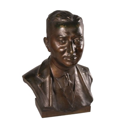 Male Bust Emilio Agnati (1876-1937) Bronze Italy 20th Century
