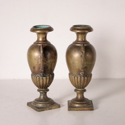 Paar Vasen Vergoldete Bronze Italien XIX Jhd