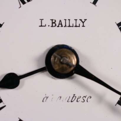 Horloge de Table Bois Métal émaillé L.Bailly France '800