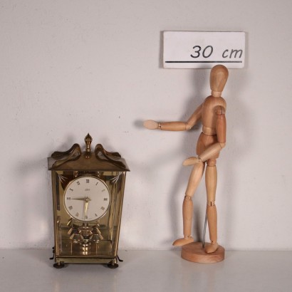 Horloge de Table Laiton Verre Allemagne Années 50