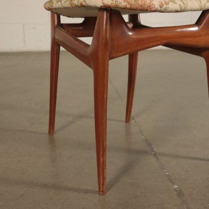 Chairs Mahogany Foam and Fabric 1950s Italian Prodution