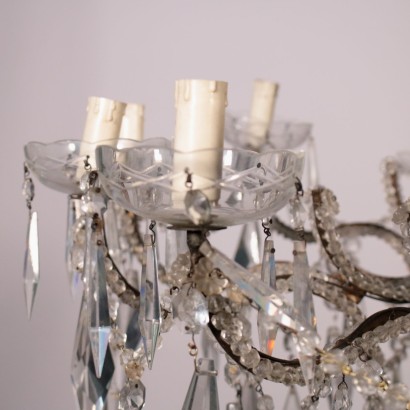 12 Arm Chandelier Iron and Glass Italy 19th-20th Century