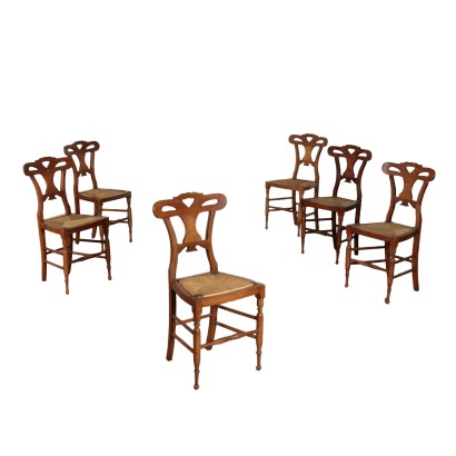 Grupo de 6 sillas de estilo Biedermeier