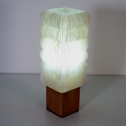 Lamp Wood and Mother of Pearl Italy 1960s Italian Prodution