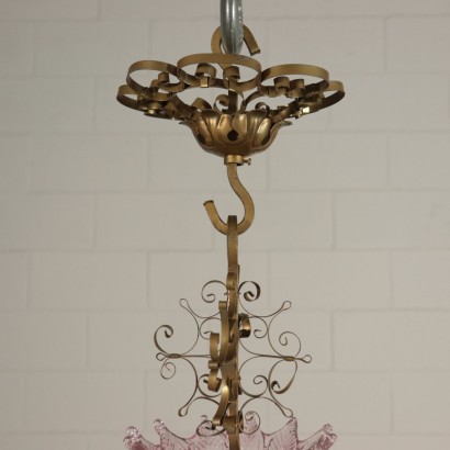 Chandelier Metal and Glass Murano, Italy 20th Century