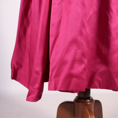 Vintage Fuchsia Silk Satin Skirt Italy 1950s-1960s