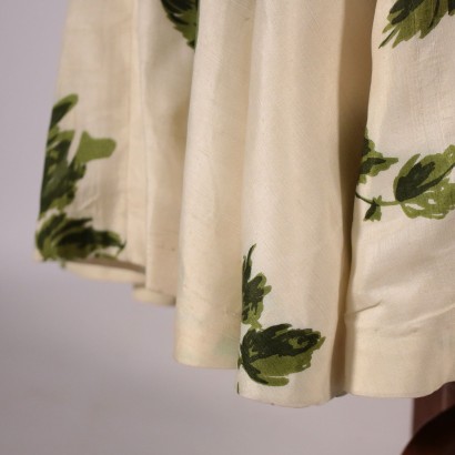 Vintage Silk Dress with Floral Pattern and Overcoat 1950s