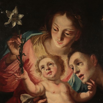 Virgen con el Niño, San antonio de Padua y santa Ana