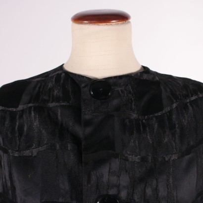 Vintage Black Jacquard Cocktail Dress Milan, 1950s