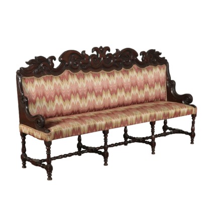 Carved Baroque Sofa, Walnut, Italy 18th Century