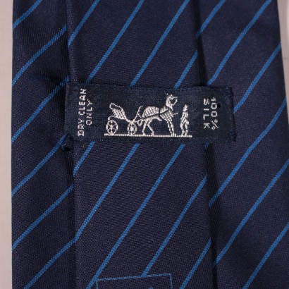 Cravatta Vintage Hermès Blu E Azzurra