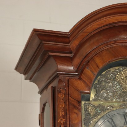 Column Clock Walnut Slab and Various Wood EssencesItaly 18th Century