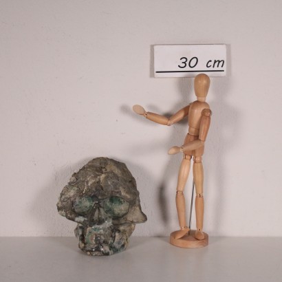 Sculpture en forme de Crâne Fluorite minérale Pyrite '900