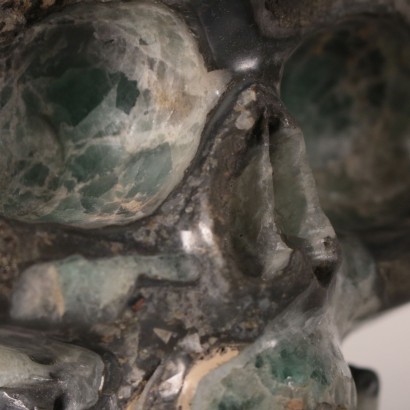 Sculpture en forme de Crâne Fluorite minérale Pyrite '900