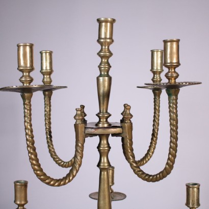 antigüedades, candelabro, candelabros antiguos, candelero antiguo, candelero italiano antiguo, candelero antiguo, candelero neoclásico, candelero del siglo XIX, candelero de 9 brazos