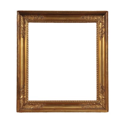 Engraved Frame, Gilded Wood Italy 19th Century