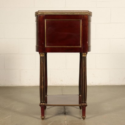 Center Bedside Table, Mahogany Marble and Brass France 19th Century