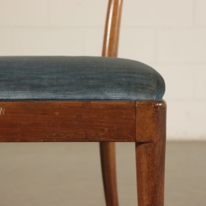 Chairs, Beech and Velvet Italy 1950s Italian Prodution