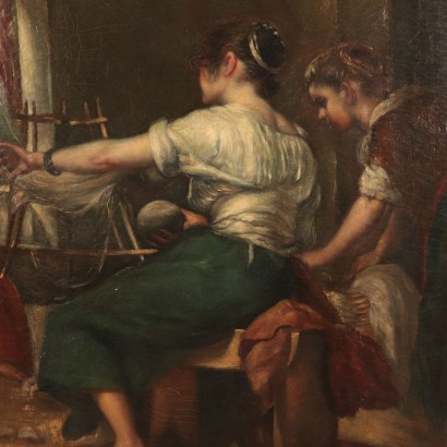 The Spinners ( Arachne's Tale) Oil on Canvas 19th Century