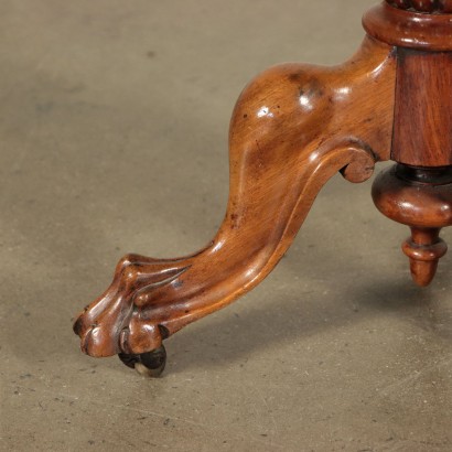 Octagonal Small Table, Walnut Burl Veneer, 19th Century