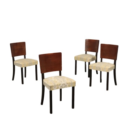 Gruppe von vier Stühlen Feder Palisander - Italien 1940er