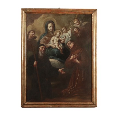Vierge à l'Enfant en trône entre les Saints Bonaventure et Anthony.