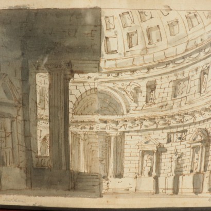 Boceto de la escenografía,del siglo XVIII