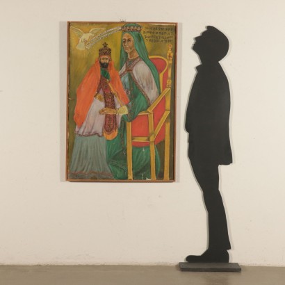 arte, arte italiana, pittura novecento italiana,Hailè Selassie benedetto dalla Madonn