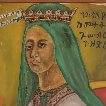 art, art italien, peinture italienne du XXe siècle, Hailè Selassie béni par la Madonn