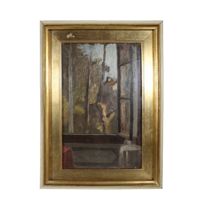 Partial View of Angelo Fiessi, Oil on Plywood, 20th Century