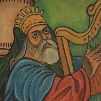 El rey David toca el arpa