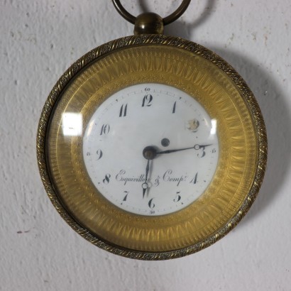 Carriage Clock, Metal Glass Brass, Esquivillon & Comp, 19th Century
