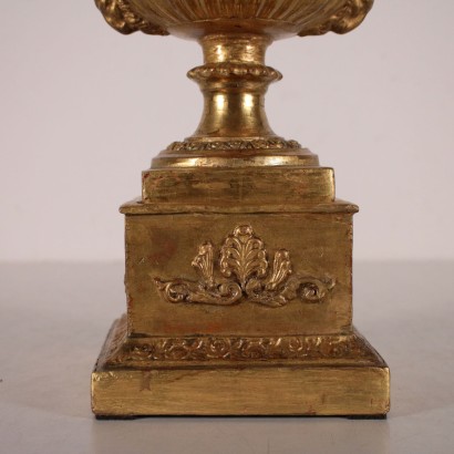 Pair of Vases Bourbon Restoration Gold Leaf Italy 19th Century