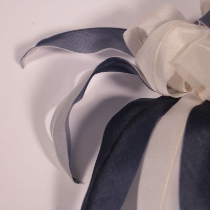 Vintage Blue and White Flowery Headgear, 1950s-1960s
