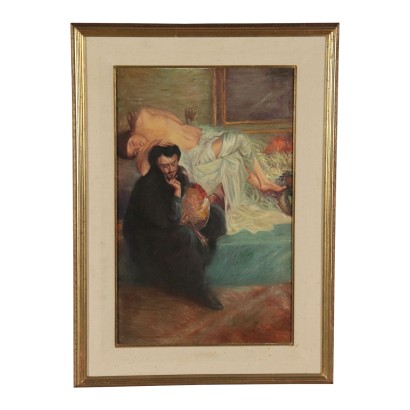 The Painter and The Model Oil on Canvas 19th Century