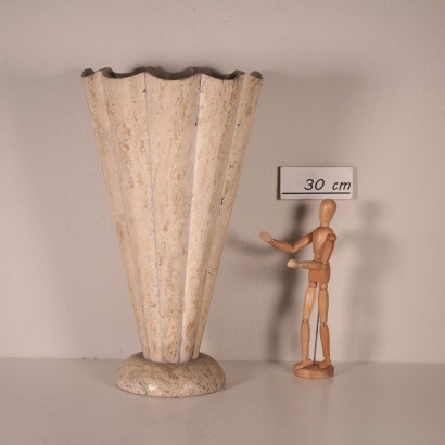 Travertine Marble Vase, Italy 1960s-1970s