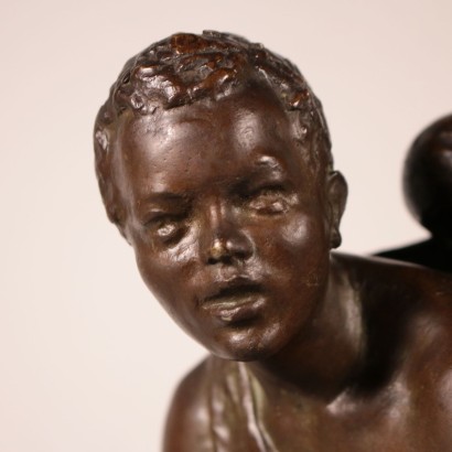 Young Woman with Child, Bronze, Italy 20th Century G.B. Ricci