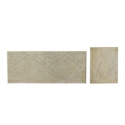 Pair of Marble Palates, White Carrara Marble, Italy 19th-20th Century