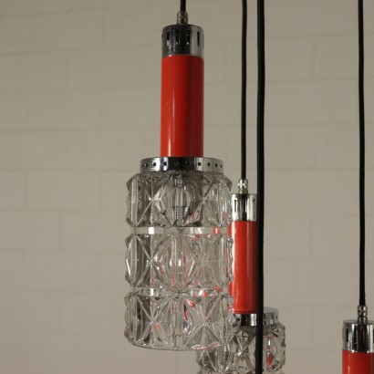 Ceiling Lamp Lacquered Metal and Glass Italy 1960s-1970s