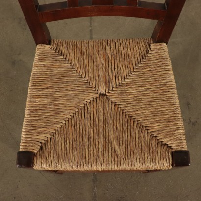 Group of Eight Straw Chairs, Elm, 20th Century